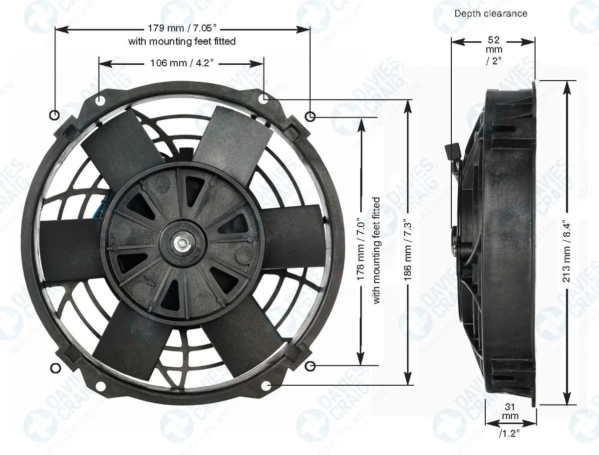 DC0136 - 8" Thermatic® Electric Fan (24V)