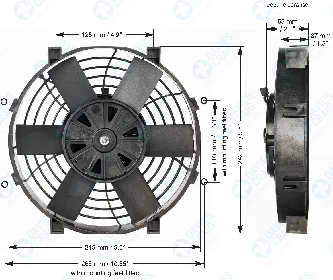 DC0160 - 9" Thermatic® Electric Fan (12V)