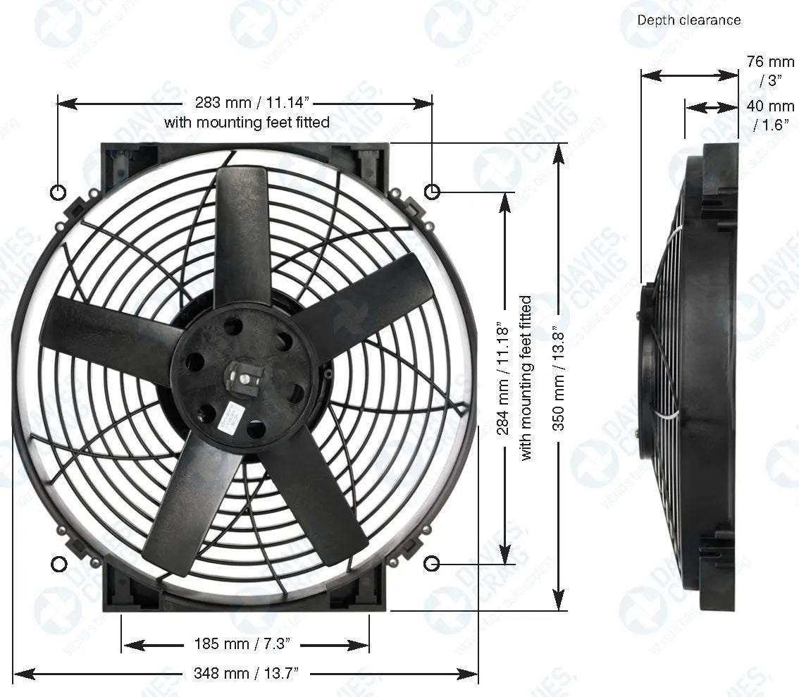 DC0165 - 14" Thermatic® Electric Fan - Slimline (24V)