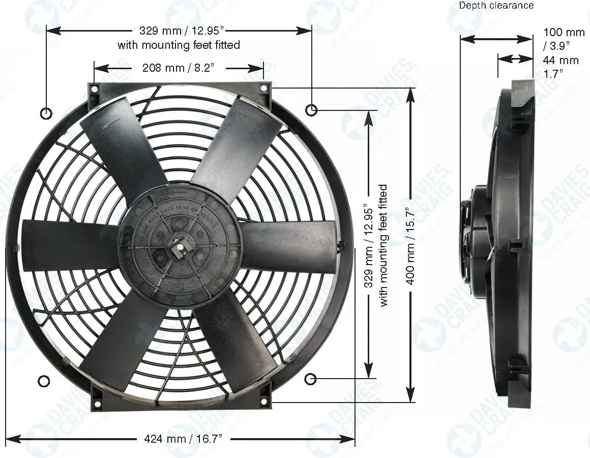 DC0172 - 16" Thermatic® Electric Fan (24V)
