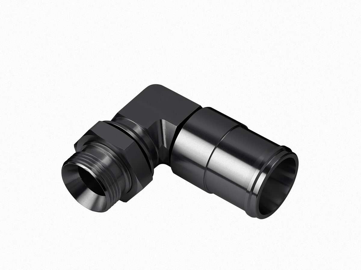 DC1024 - EWP® 90° Swivel Elbow Adapter Fitting: -16AN ORB to 38mm (1 1/2") Hose Barb