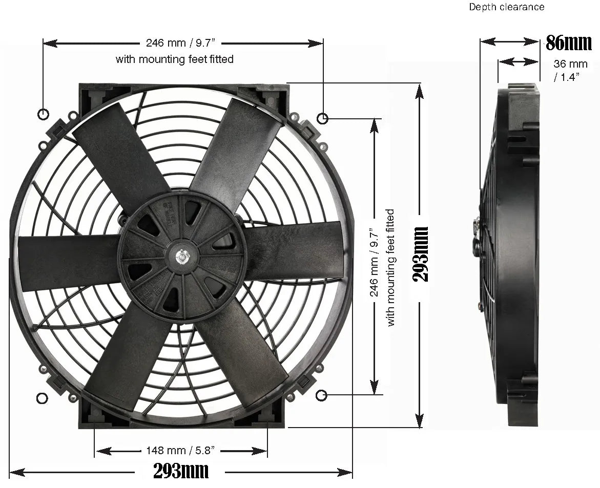 DC0156 - 12" High Power Thermatic® Electric Fan (24V)