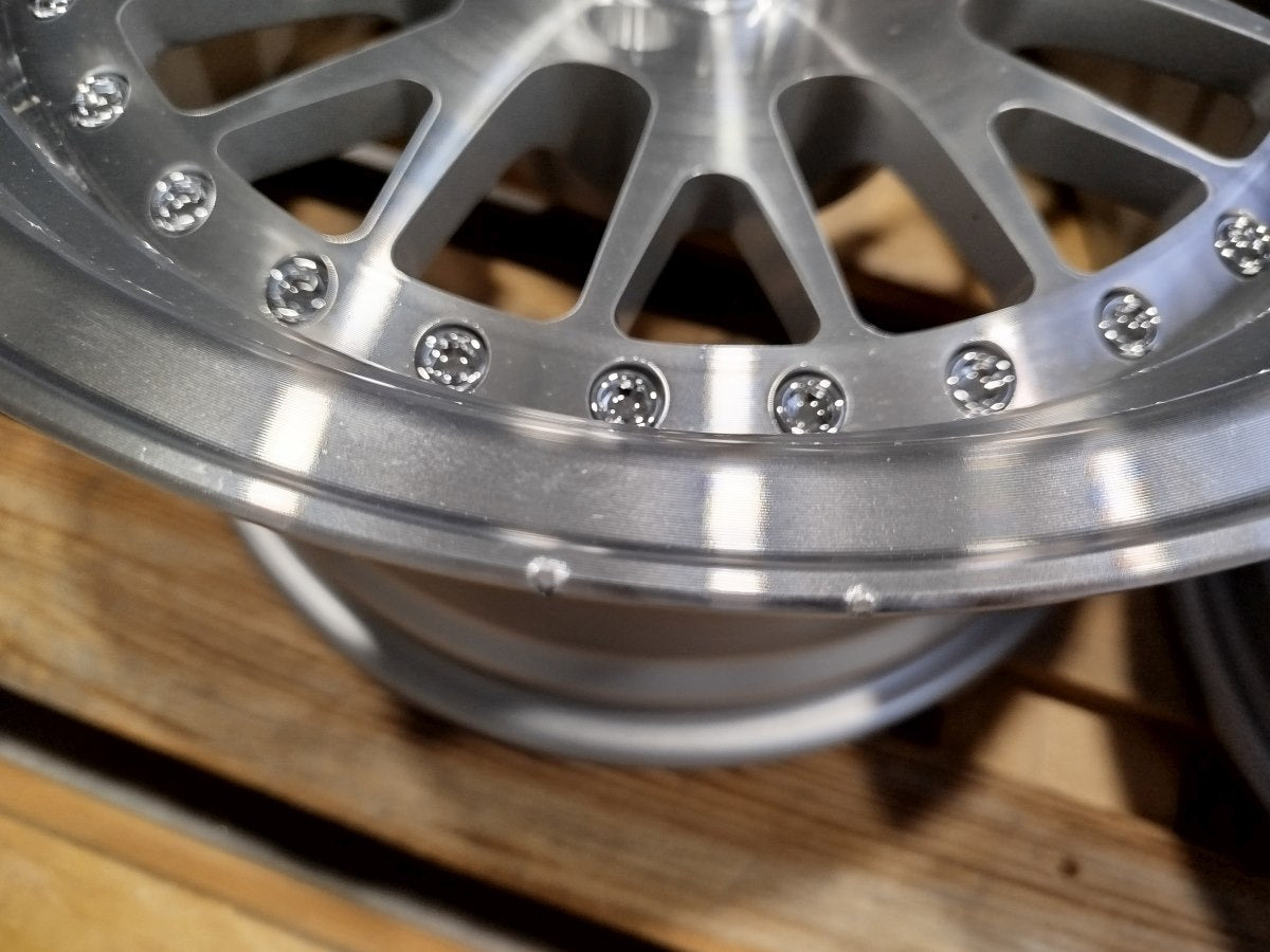 Set of JR10 15x8 ET20 + 15x9 ET0 4x108 Silver Machined Face