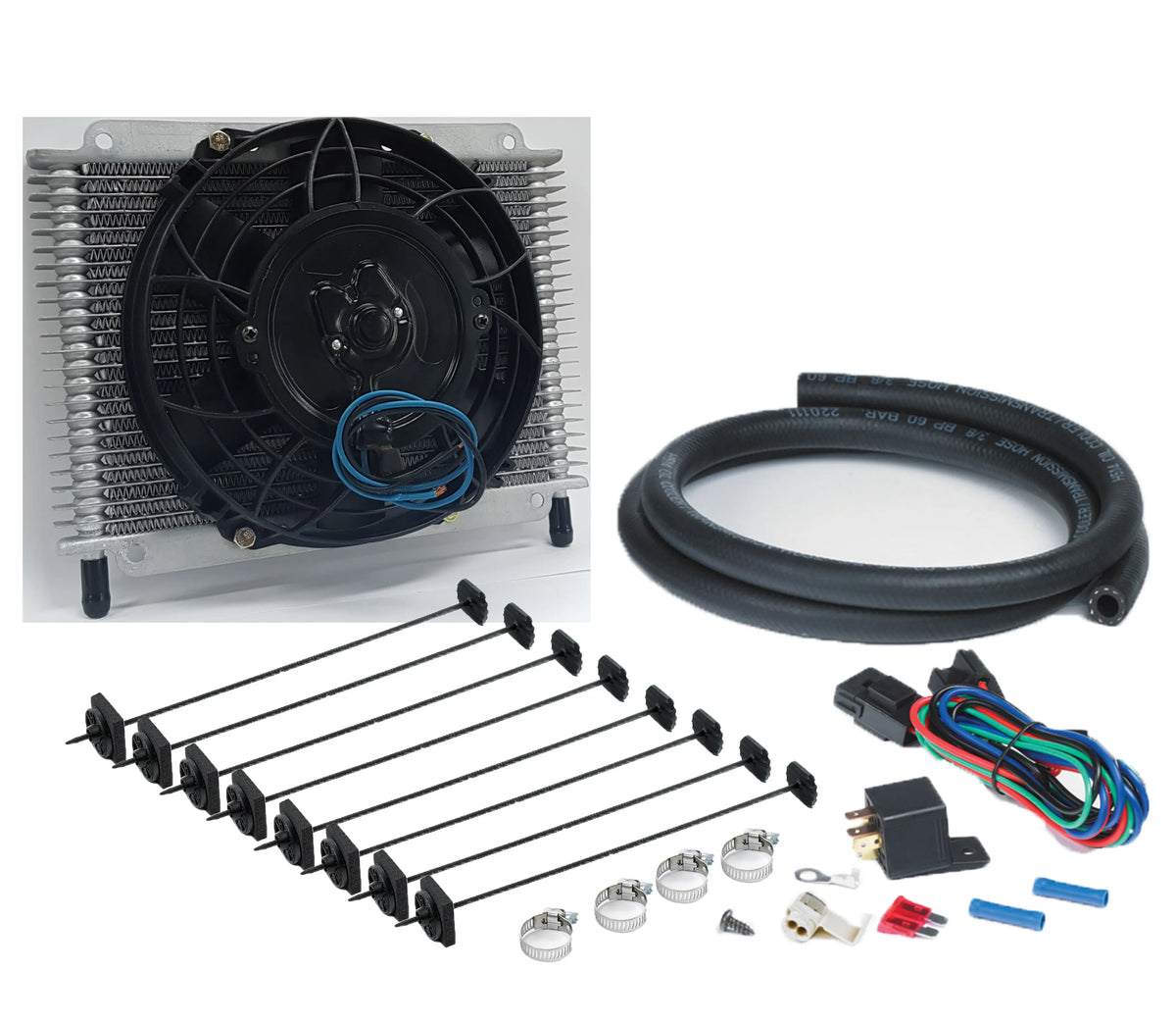 DC698 - Trans Cooler Kit 23 Plate & 8" Fan Combo 12V