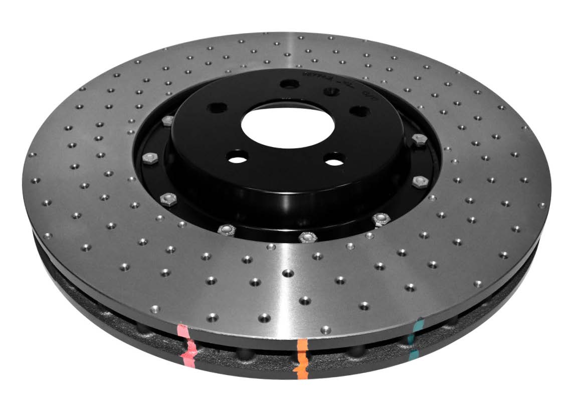 DBA52608BLKLXS 5000 series - Crossed Drilled & Slotted 2-Piece Black Hat - Left Hand