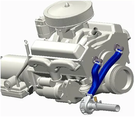 DC8620 - Big Block Chevy EWP® Block Adapter - Blue Hose
