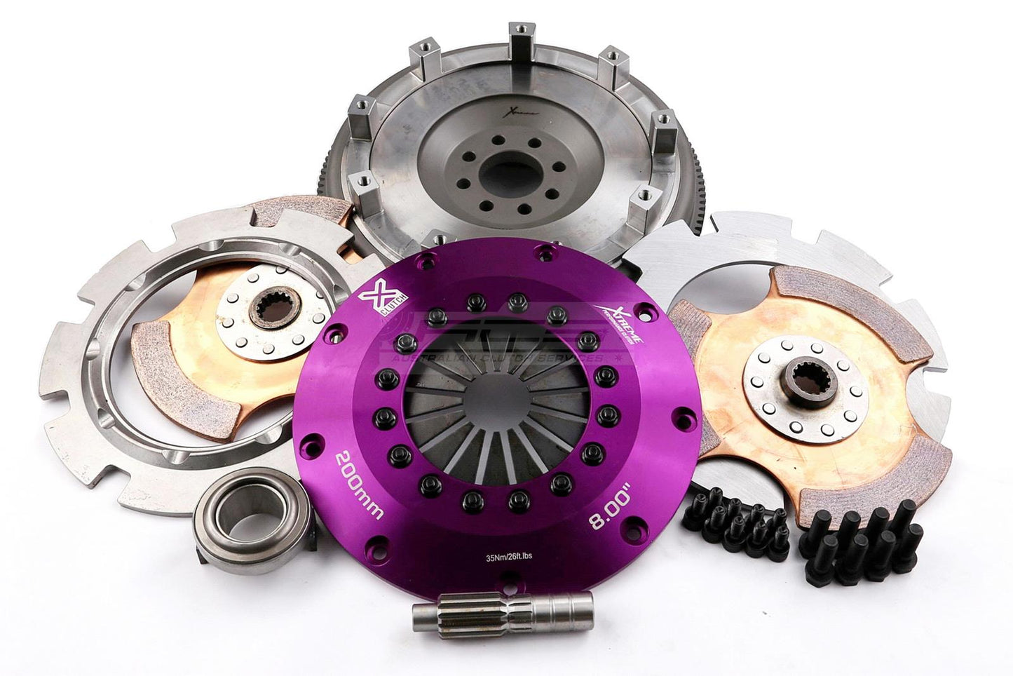 Xtreme Performance - 200mm Rigid Ceramic Twin Plate Clutch Kit Incl Flywheel 1200Nm KMC20520-2E