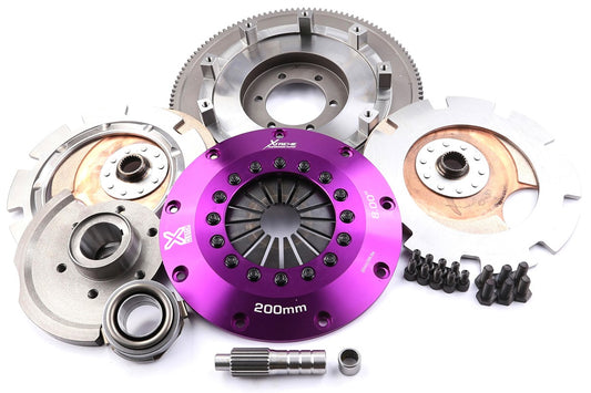 Xtreme Performance - 200mm Rigid Ceramic Twin Plate Clutch Kit Incl Flywheel 1200Nm KMZ20526-2E
