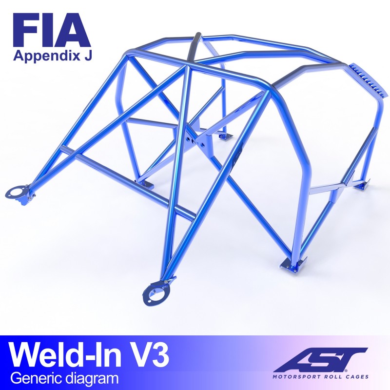 CMBN08118 - Roll Cage ŠKODA FABIA (5J) 5-door Hatchback WELD IN V3
