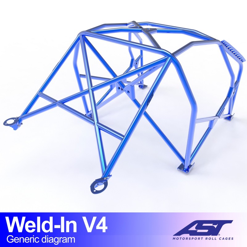 CMBN00053 - Roll Cage AUDI A3 / S3 (8L) 3-door Hatchback Quattro WELD IN V4