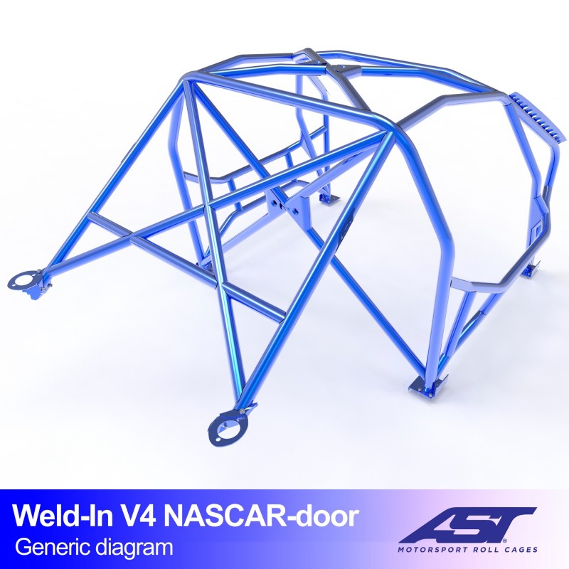 CMBN03534 - Roll Cage BMW 3-Series (E30) 4-door Sedan AWD WELD IN V4 NASCAR-door for drift