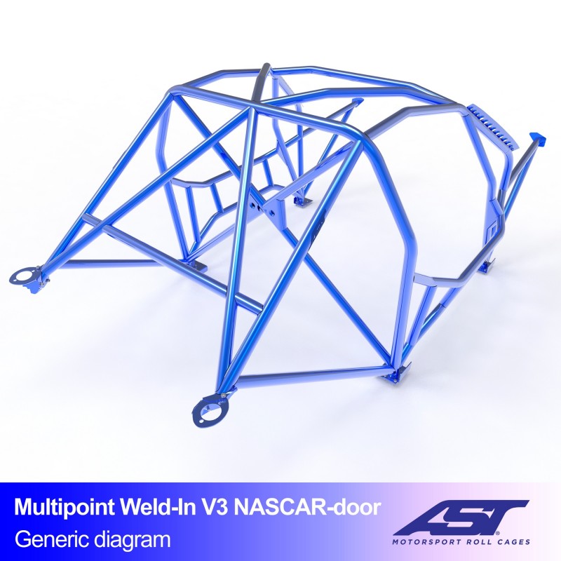 CMBN04055 - Roll Cage BMW 3-Series (E91) 5-door Touring MULTIPOINT WELD IN V3 NASCAR-door for drift