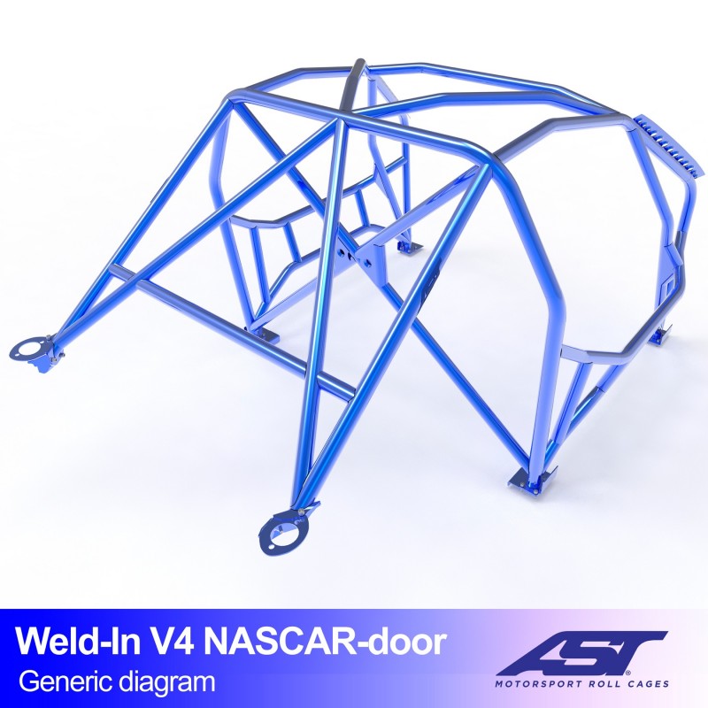 CMBN05910 - Roll Cage BMW 4-Series (F82) 2-door Coupe WELD IN V4 NASCAR-door for drift