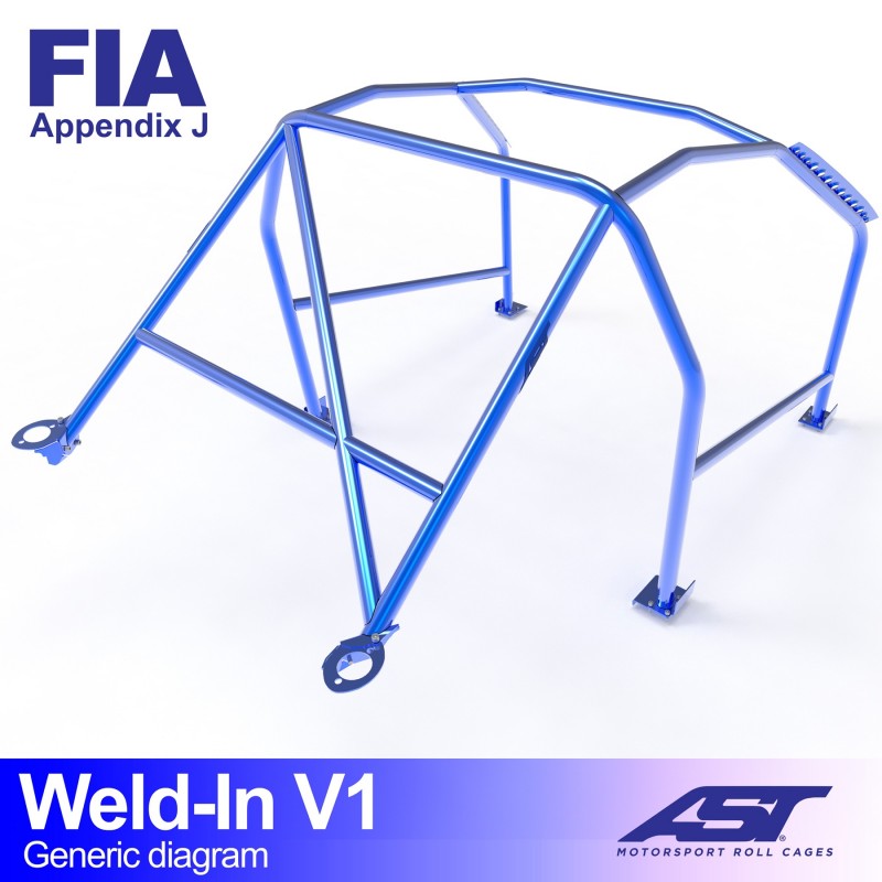 CMBN05594 - Roll Cage CITROËN Saxo (Phase 1/2 ) 3-door Hatchback WELD IN V1