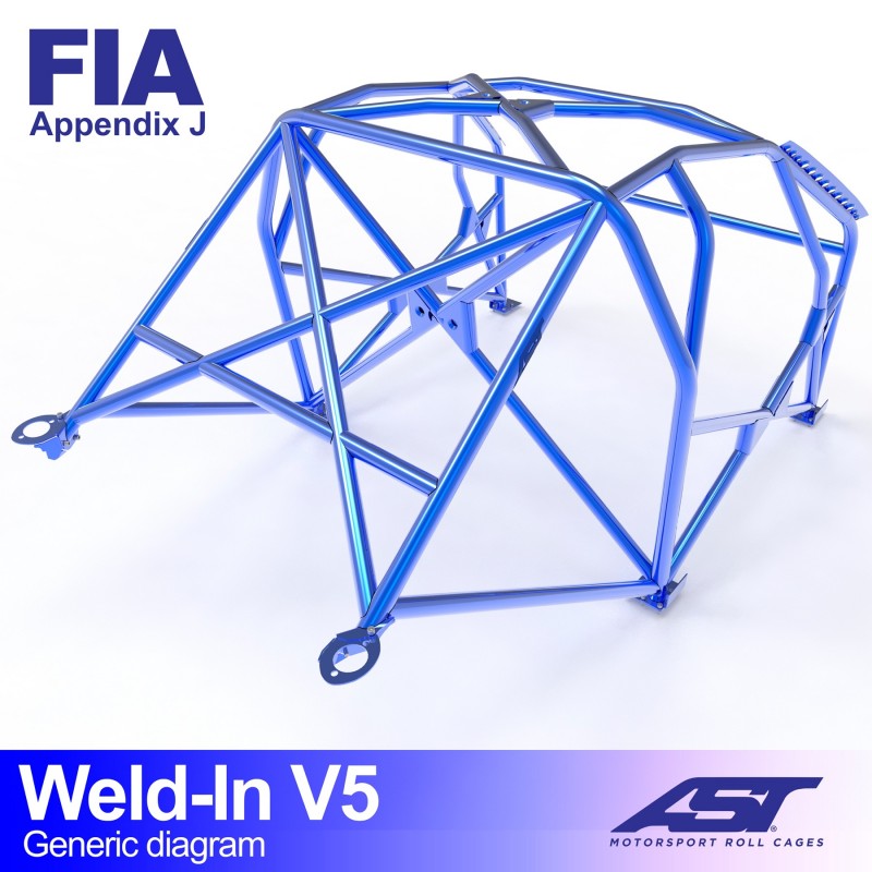 CMBN00821 - Roll Cage FIAT Panda (Type 141) 3-door Hatchback FWD WELD IN V5