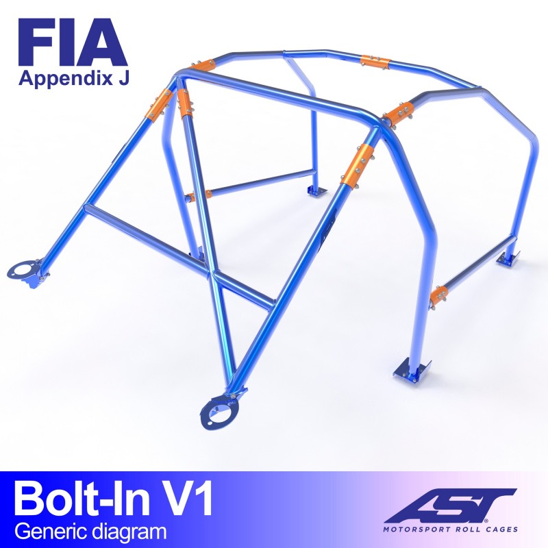 CMBN05793 - Roll Cage FORD Escort (Mk3/Mk4) 3-door Coupe BOLT IN V1