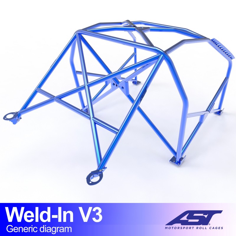 CMBN01266 - Roll Cage HONDA CRX (EF/ED/EE) 3-door Coupe WELD IN V3