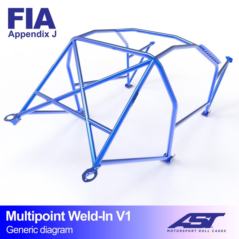 CMBN07080 - Roll Cage OPEL Kadett (D) 3-door Hatchback MULTIPOINT WELD IN V1
