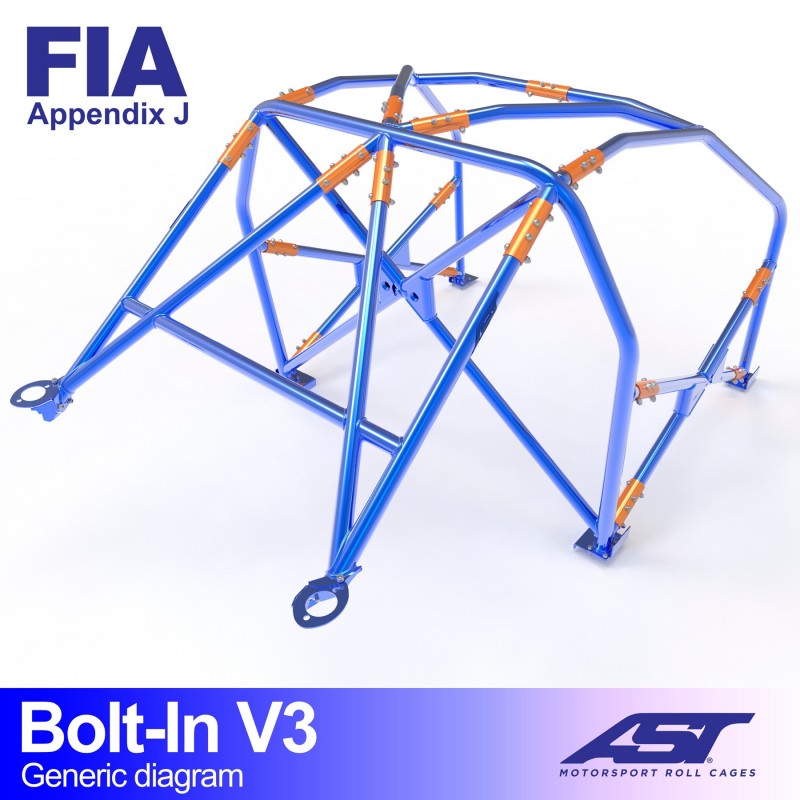 CMBN05190 - Roll Cage VW Golf (Mk2) 3-door Hatchback BOLT IN V3