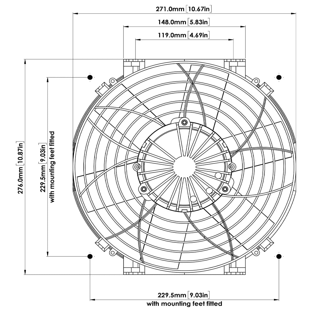 DC0126 - Brushless 10" High power Thermatic Electric Fan (24V)