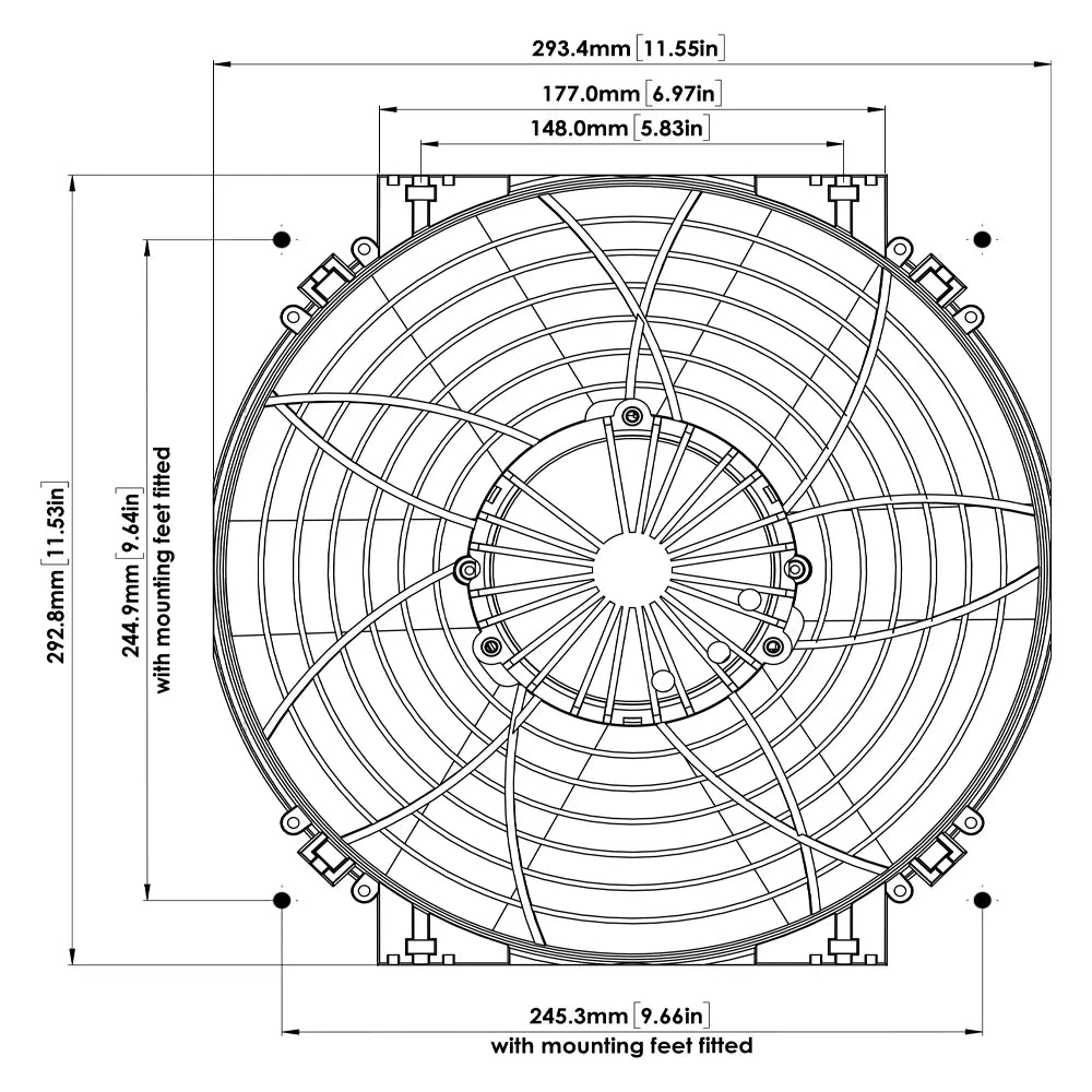 DC0127 - Brushless 12" High power Thermatic Electric Fan (12V)