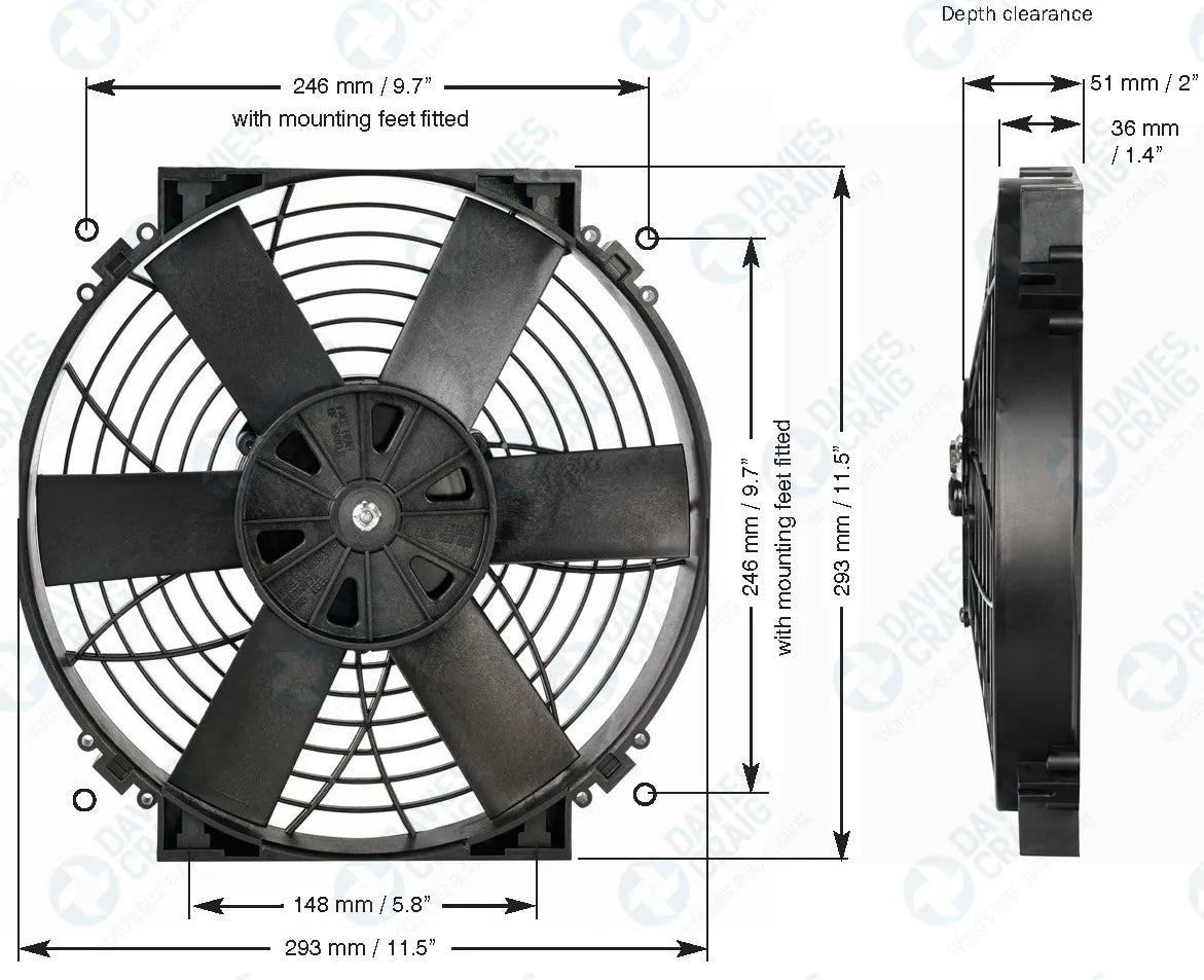 DC0163 - 12" Thermatic® Electric Fan (24V)
