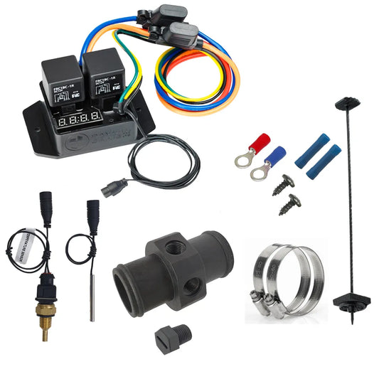 DC0438 - Digital Thermatic® Fan Switch with 1/4" NPT Sensor & 38mm Inline Adapter Kit