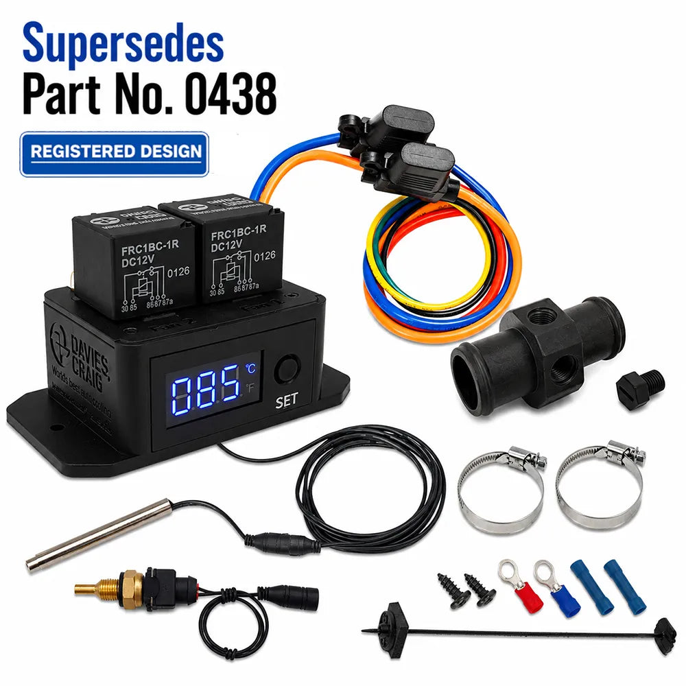 DC0488 - Digital Thermatic® Twin Fan Switch with 1/4"" NPT Thermal Sensor Kit with 38mm Inline Adaptor