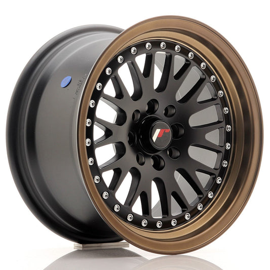 JR Wheels JR10 15x8 ET20 4x100/108 Matt Black w/Bronze Lip CB: 74,1