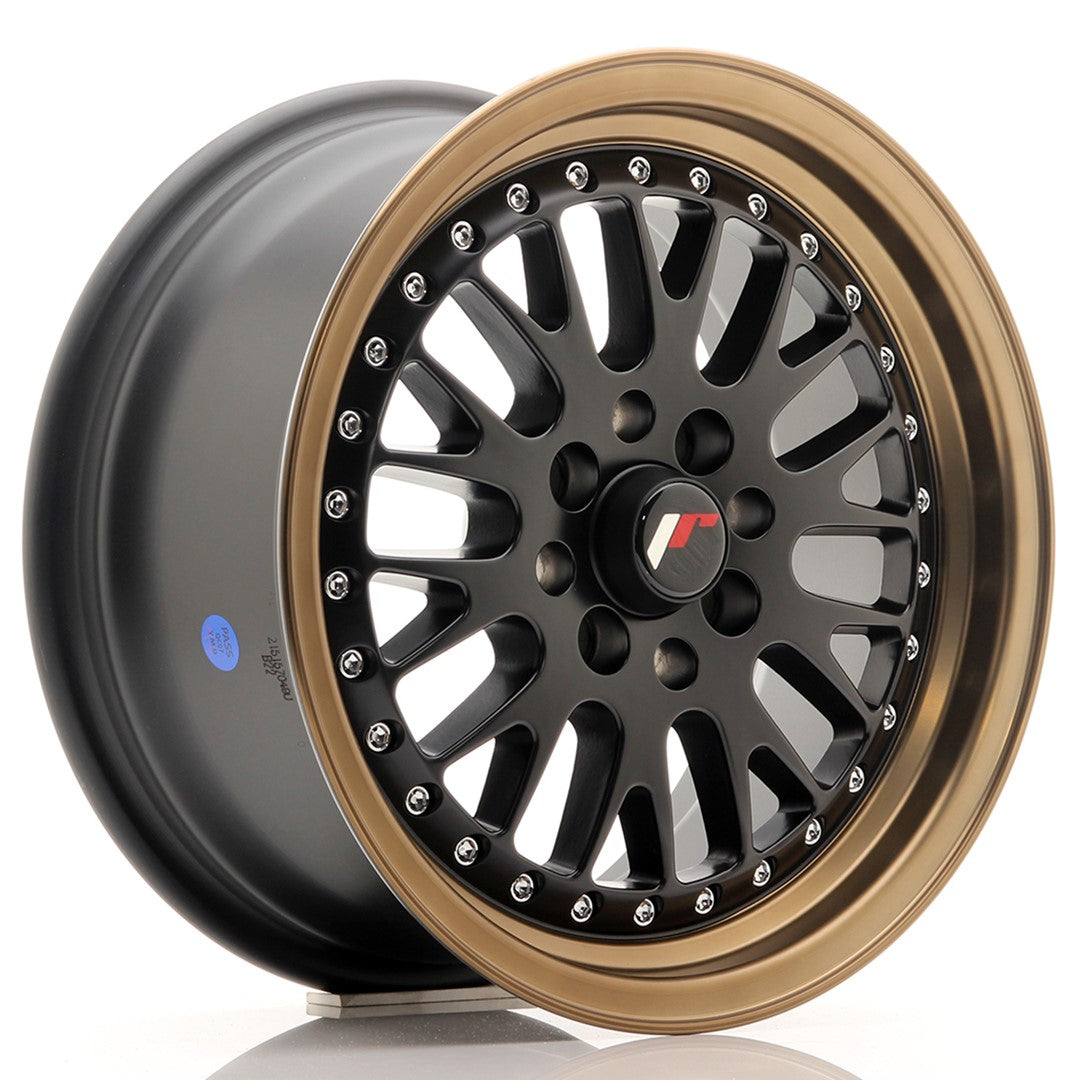 JR Wheels JR10 15x7 ET30 4x100/108 Matt Black w/Bronze Lip CB: 74,1