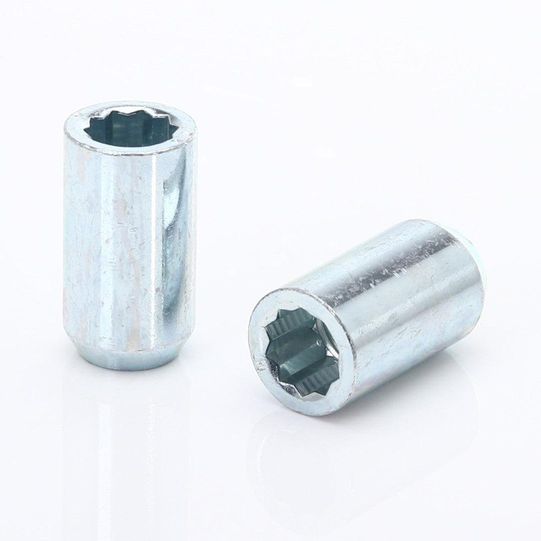 Set of SILVER star lug nuts 1/2 UNF + Key