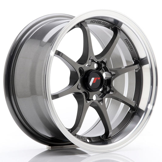 JR Wheels JR5 15x8 ET28 4x100 Gun Metal w/Machined Lip CB: 73,1