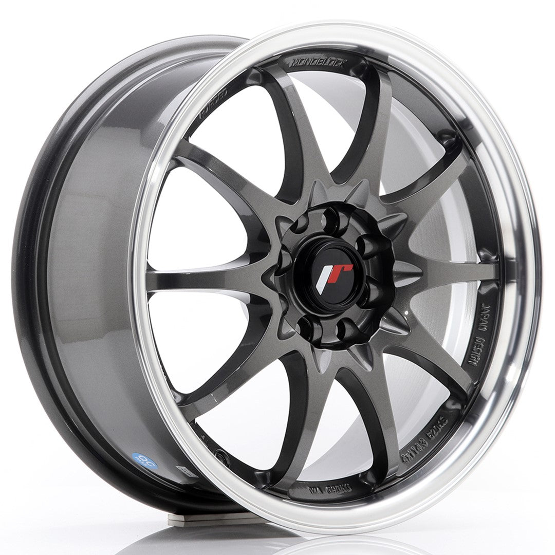 JR Wheels JR5 16x7 ET30 4x100/108 Gun Metal w/Machined Lip CB: 73,1