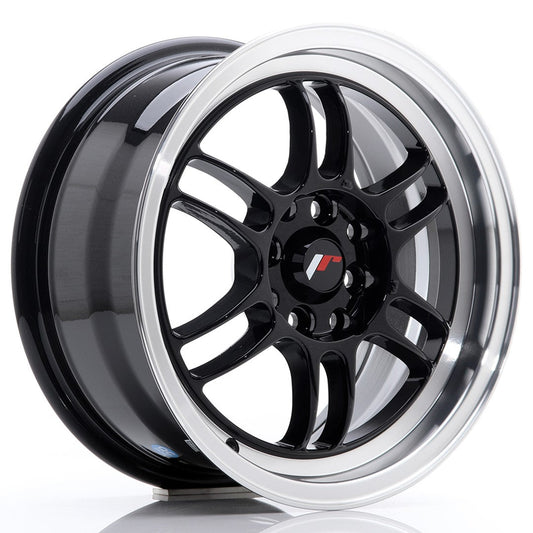 JR Wheels JR7 15x7 ET38 4x100/114 Glossy Black w/Machined Lip CB: 73,1