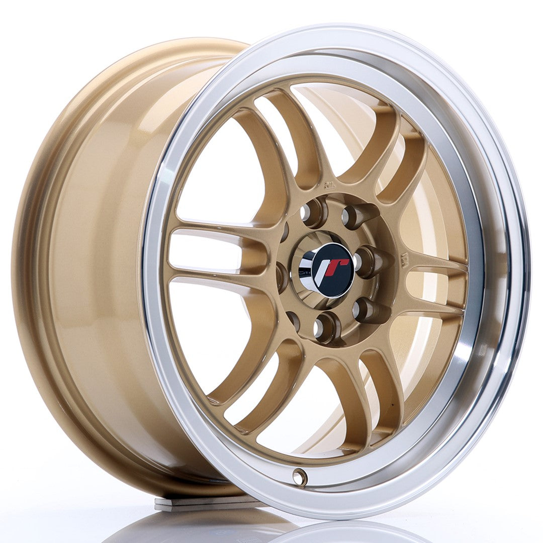 JR Wheels JR7 15x7 ET38 4x100/114 Gold w/Machined Lip CB: 73,1