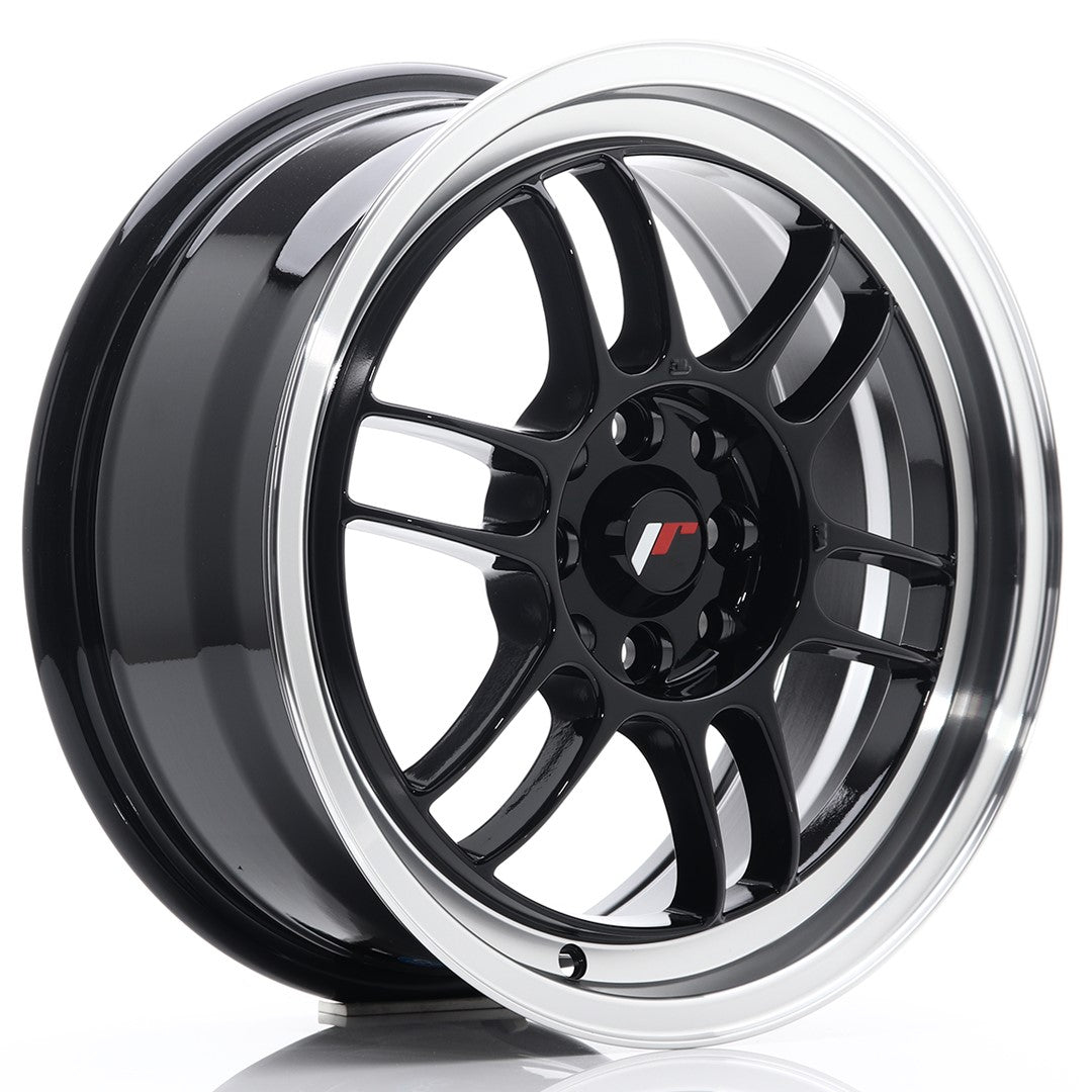 JR Wheels JR7 16x7 ET38 4x100/114 Gloss Black w/Machined Lip CB: 73,1