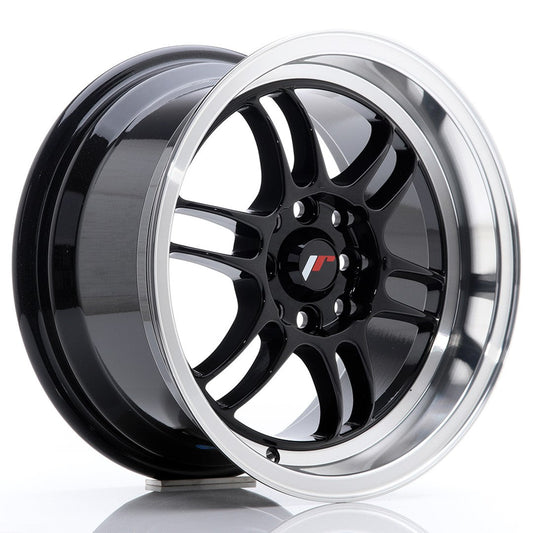 JR Wheels JR7 15x8 ET35 4x100/114 Glossy Black w/Machined Lip CB: 73,1