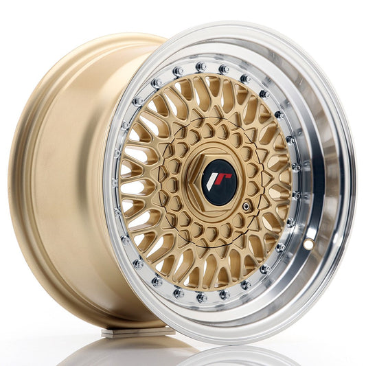 JR Wheels JR9 15x8 ET20 BLANK Gold w/Machined Lip CB: 74,1