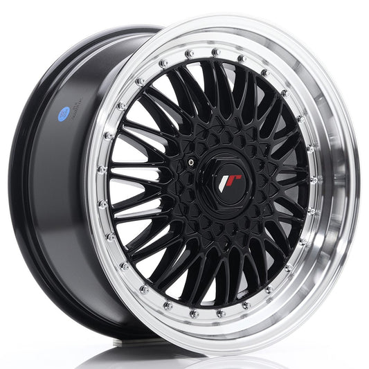 JR Wheels JR9 18x8 ET35-40 BLANK Gloss Black w/Machined Lip CB: 74,1