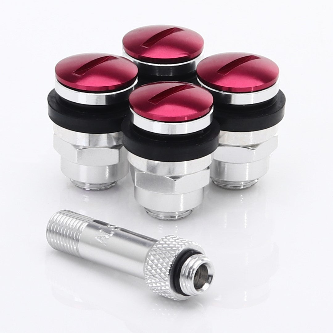 Set of Flat aluminum air valves JR v1 - RED