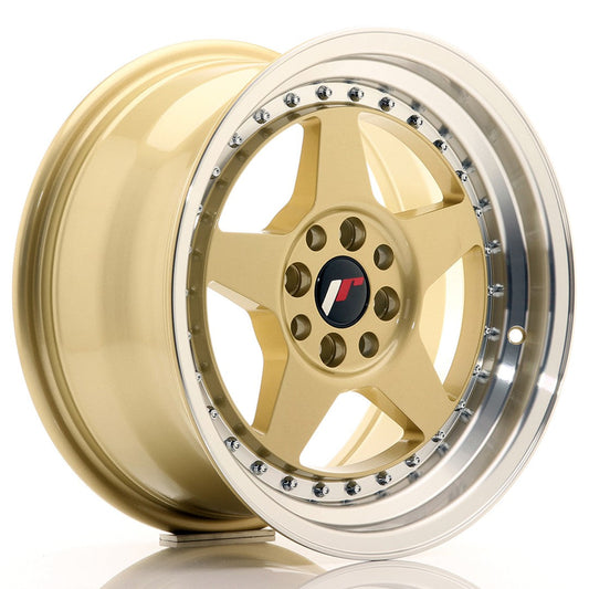 JR Wheels JR6 16x8 ET25 4x100/108 Gold w/Machined Lip CB: 67,1