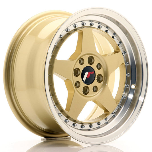 JR Wheels JR6 16x8 ET30 4x100/114 Gold w/Machined Lip CB: 67,1