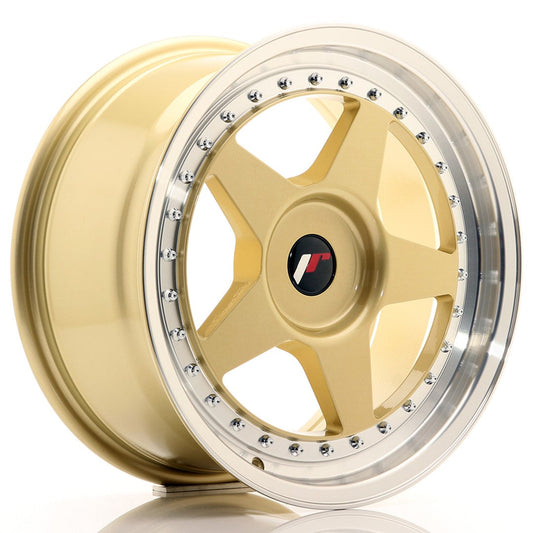 JR Wheels JR6 17x8 ET20-35 BLANK Gold w/Machined Lip CB: 74,1