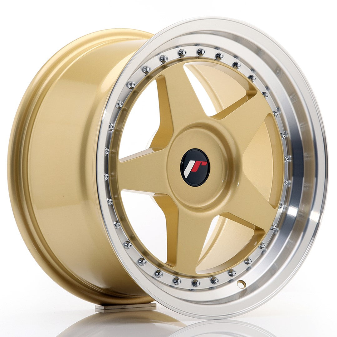 JR Wheels JR6 17x9 ET20-35 BLANK Gold w/Machined Lip CB: 74,1