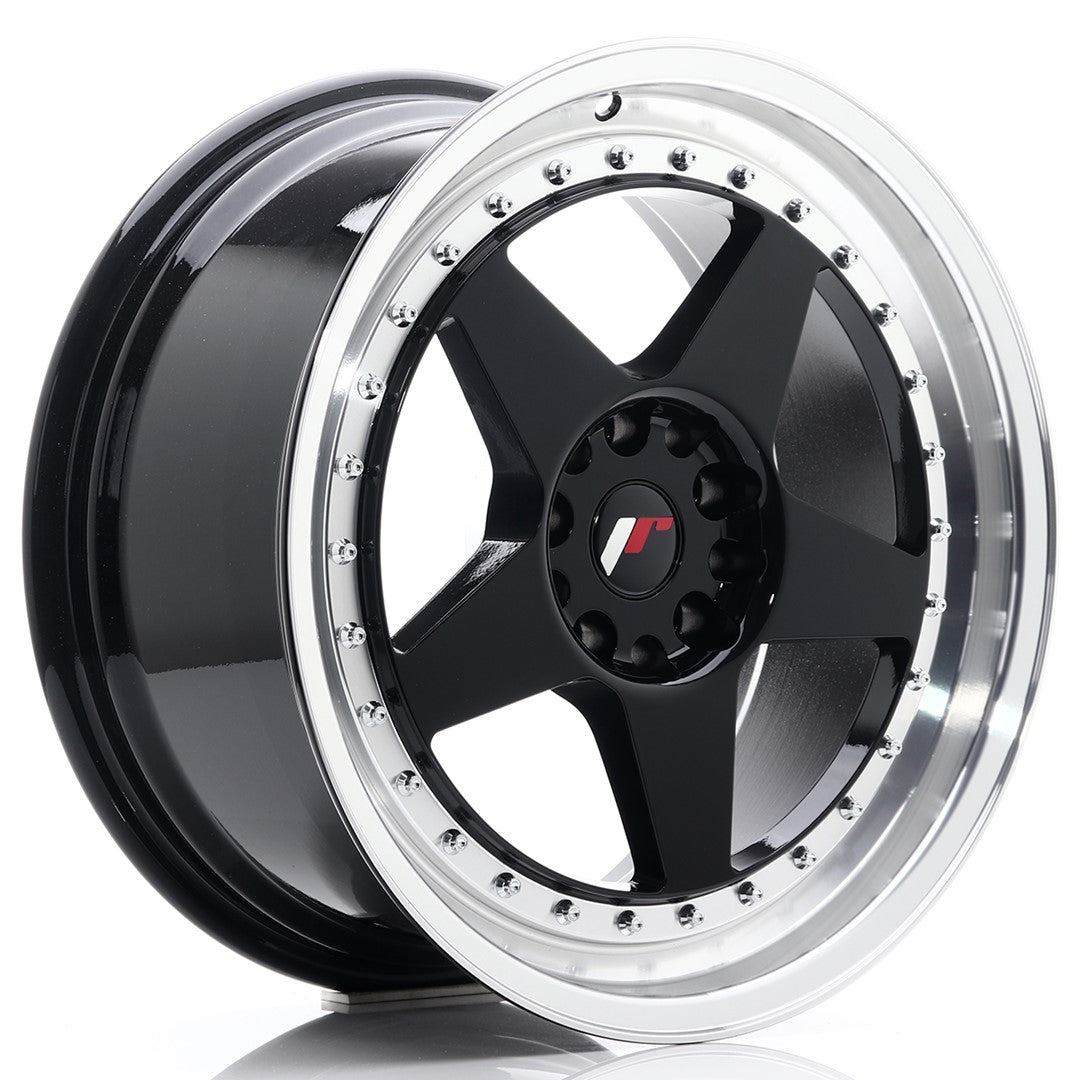 JR Wheels JR6 18x8,5 ET22 5x114,3/120 Glossy Black w/Machined Lip CB: 74,1