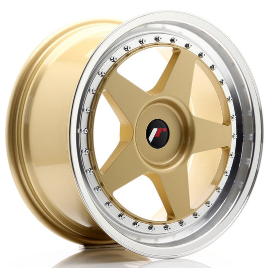 JR Wheels JR6 18x8,5 ET20-40 BLANK Gold w/Machined Lip CB: 74,1