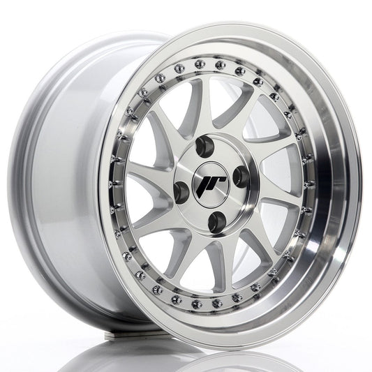 JR Wheels JR26 15x8 ET5 4x100 Silver Machined Face CB: 67,1