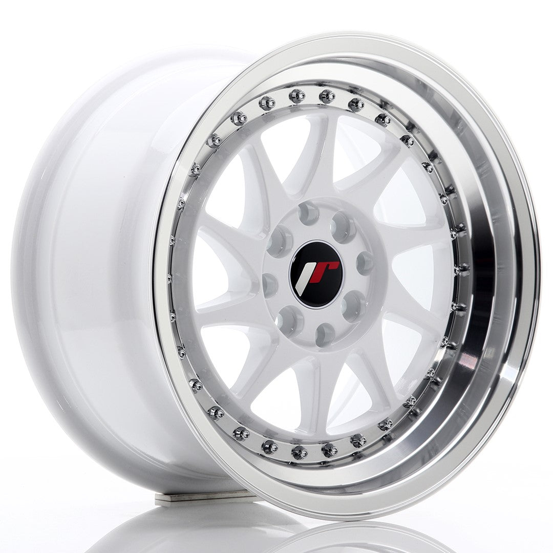 JR Wheels JR26 15x8 ET25 4x100/108 White w/Machined Lip CB: 67,1