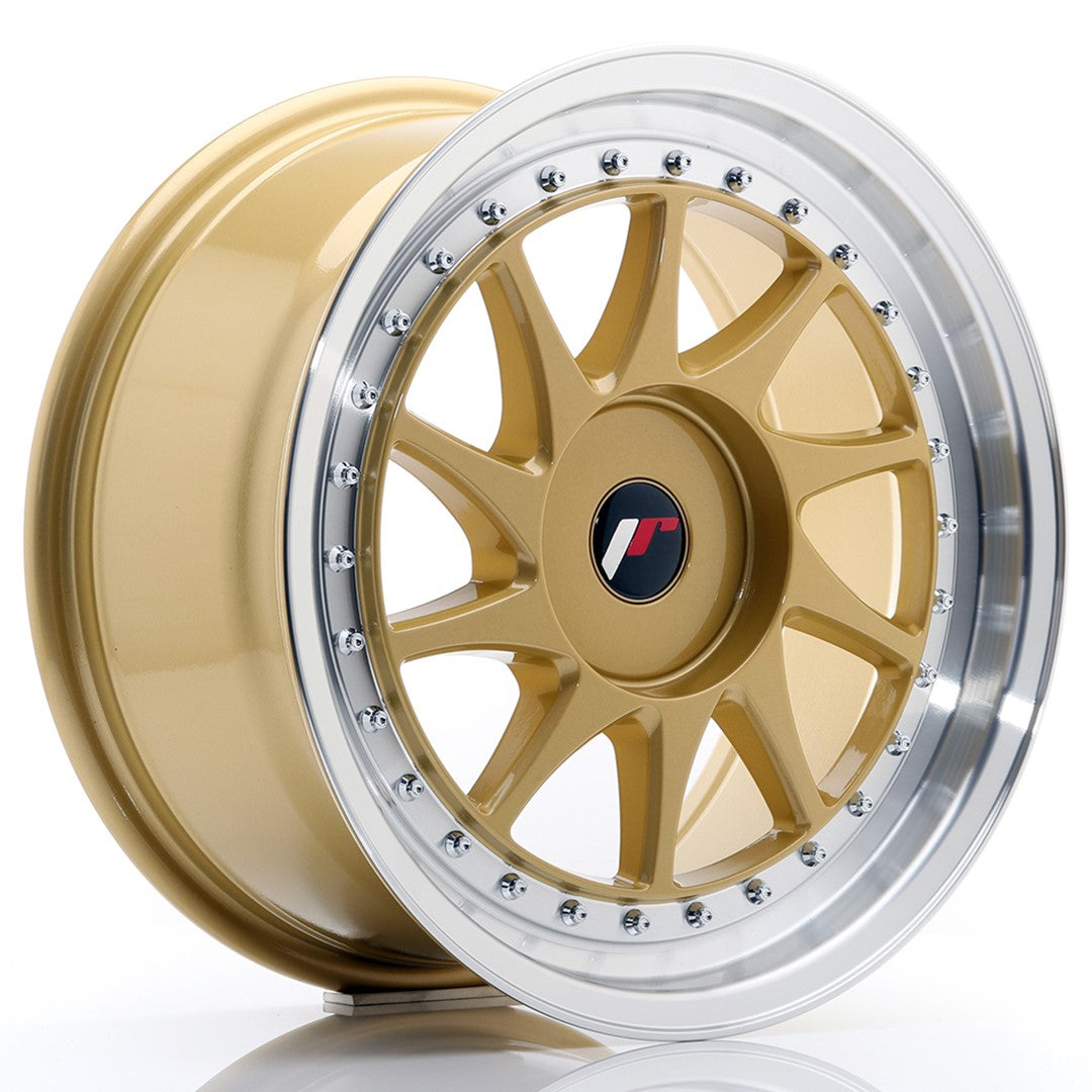 JR Wheels JR26 17x8 ET20-35 BLANK Gold w/Machined Lip CB: 74,1