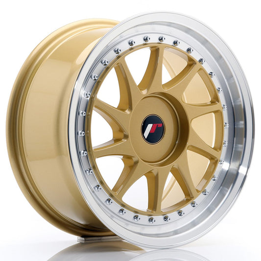 JR Wheels JR26 17x8 ET35 BLANK Gold w/Machined Lip CB: 74,1